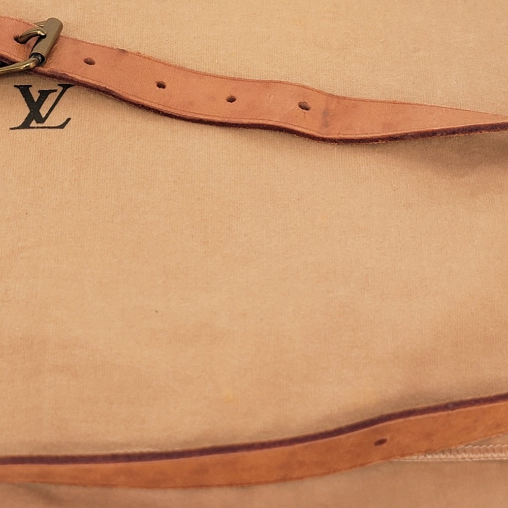 Louis Vuitton Cartouchiere Monogram Canvas Crossbody Bag Vintage Brown Leather - Picture 13 of 16